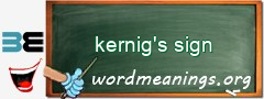 WordMeaning blackboard for kernig's sign